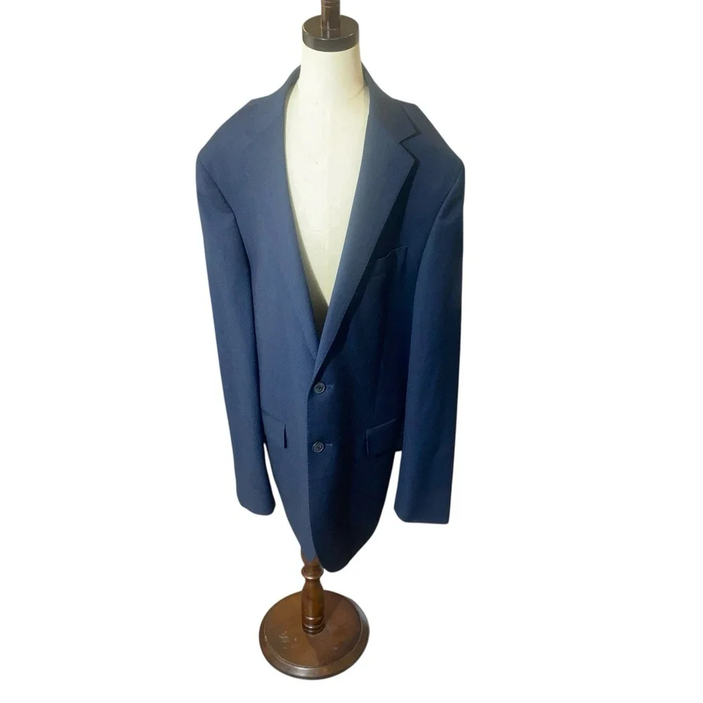 Joe by Joseph Abboud Organica Wool Blend Navy‎ Suit 42R 36W Pants Excellent